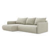 ECKSOFA mit Schlaffunktion Strukturstoff Stoff Beige - Beige/Creme, Kunststoff/Textil (148/240cm) - Makamii