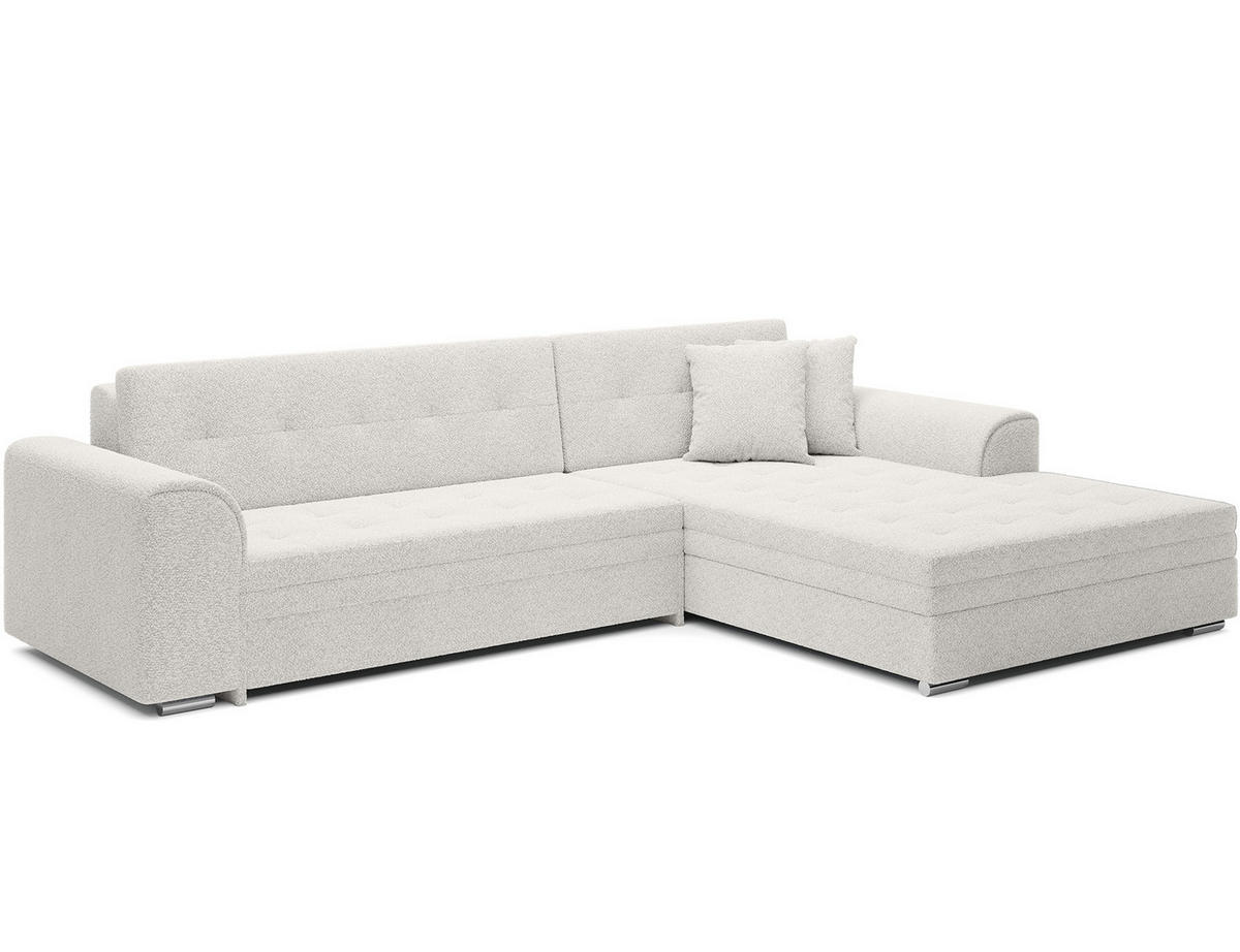 ECKSOFA SORENTO mit Schlaffunktion & Delfin-Mechanismus – Wohnlandschaft in L-Form 296 cm - Weiß, Kunststoff (296/78cm) - Wohnideebilder