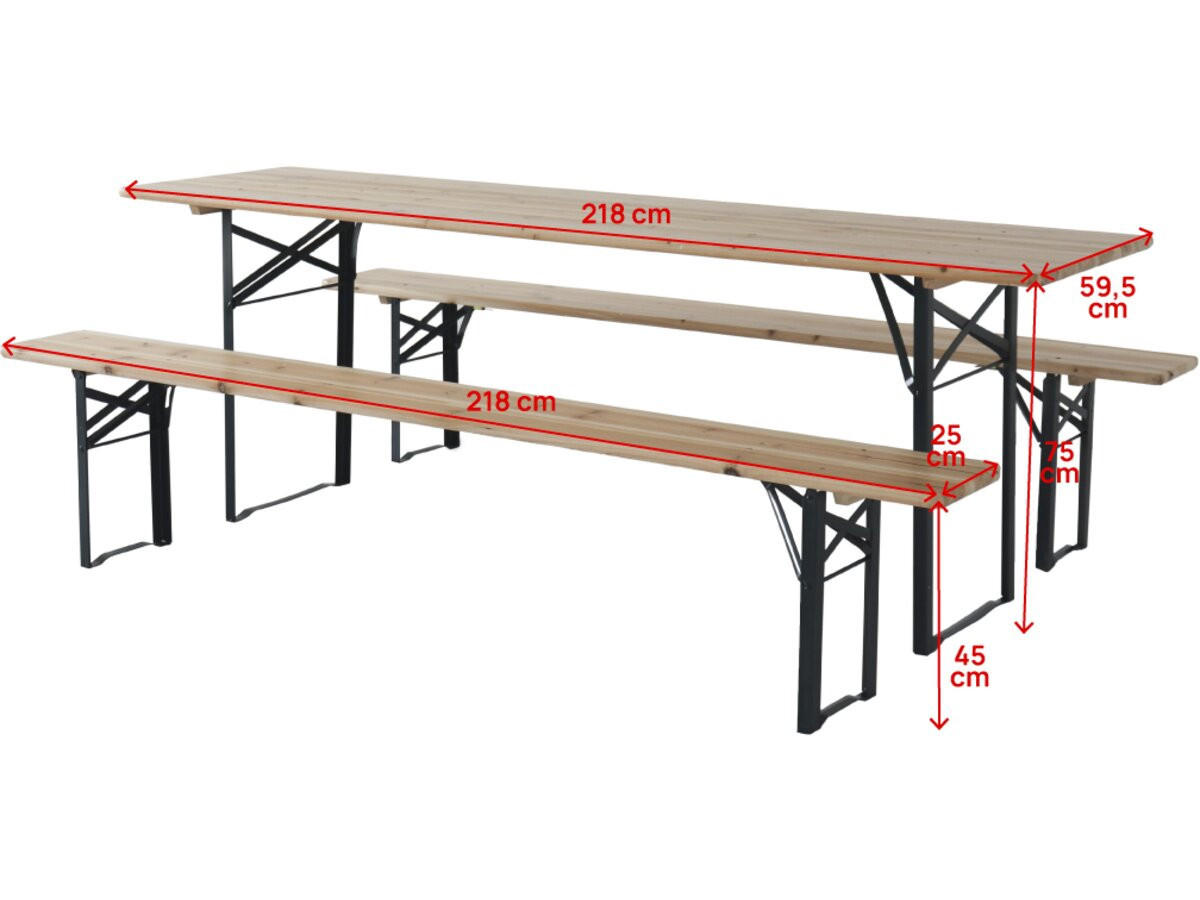 GARTEN-ESSMÖBELENSEMBLE lisbonne - Hellbraun, Holz - Habitat Garten