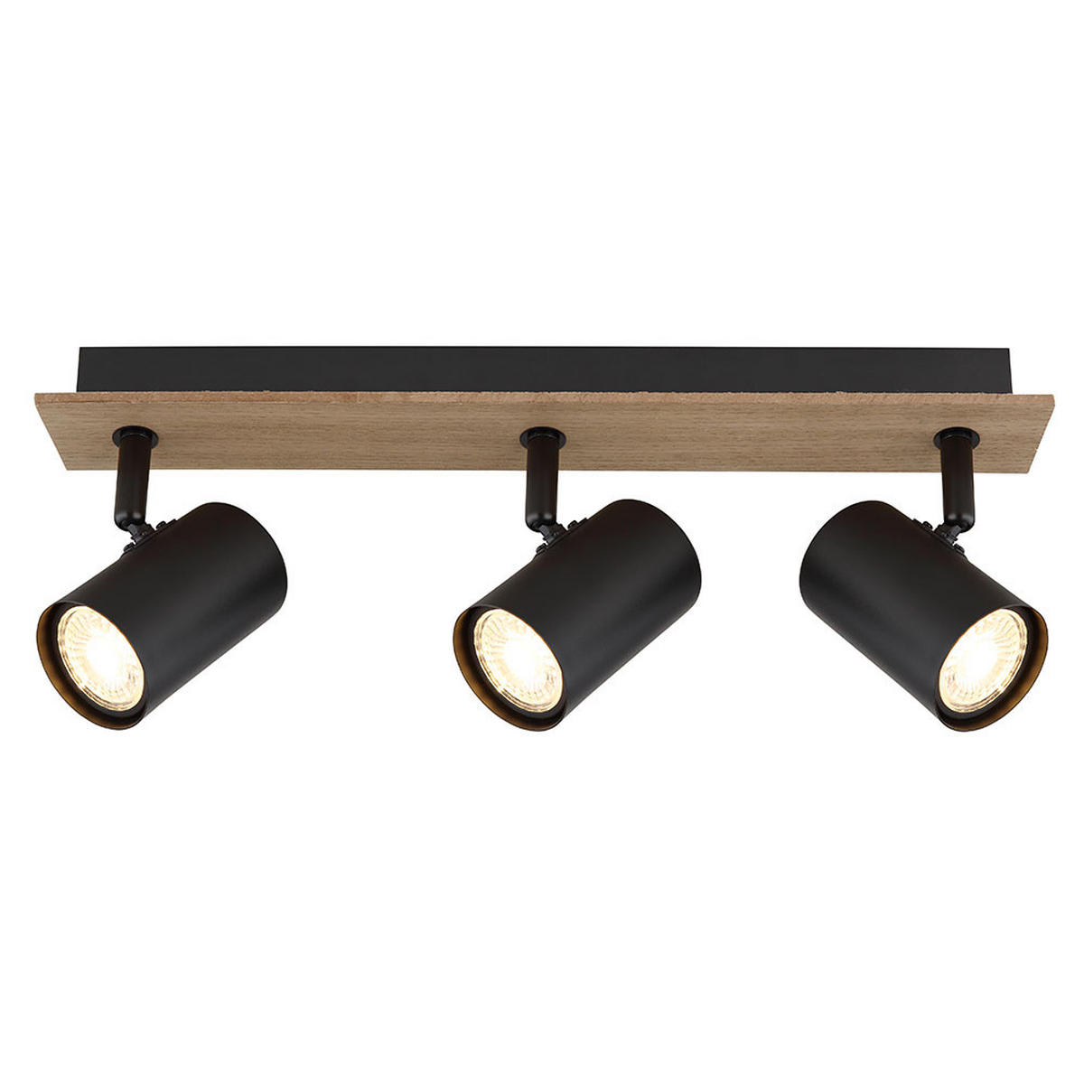 LED DECKENLEUCHTE Linca Holz Schwarz - Braun, Metall (41/6/15.2cm) - Globo Lighting
