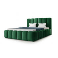 POLSTERBETT BARON mit Kopfteil, 180 x 200 cm, Doppelbett mit Bettkasten und Lattenrost aus Metall, Velourstoff, Frabe: Grün - Grün, Holz/Kunststoff (180/200cm) - Agmat-Furniture