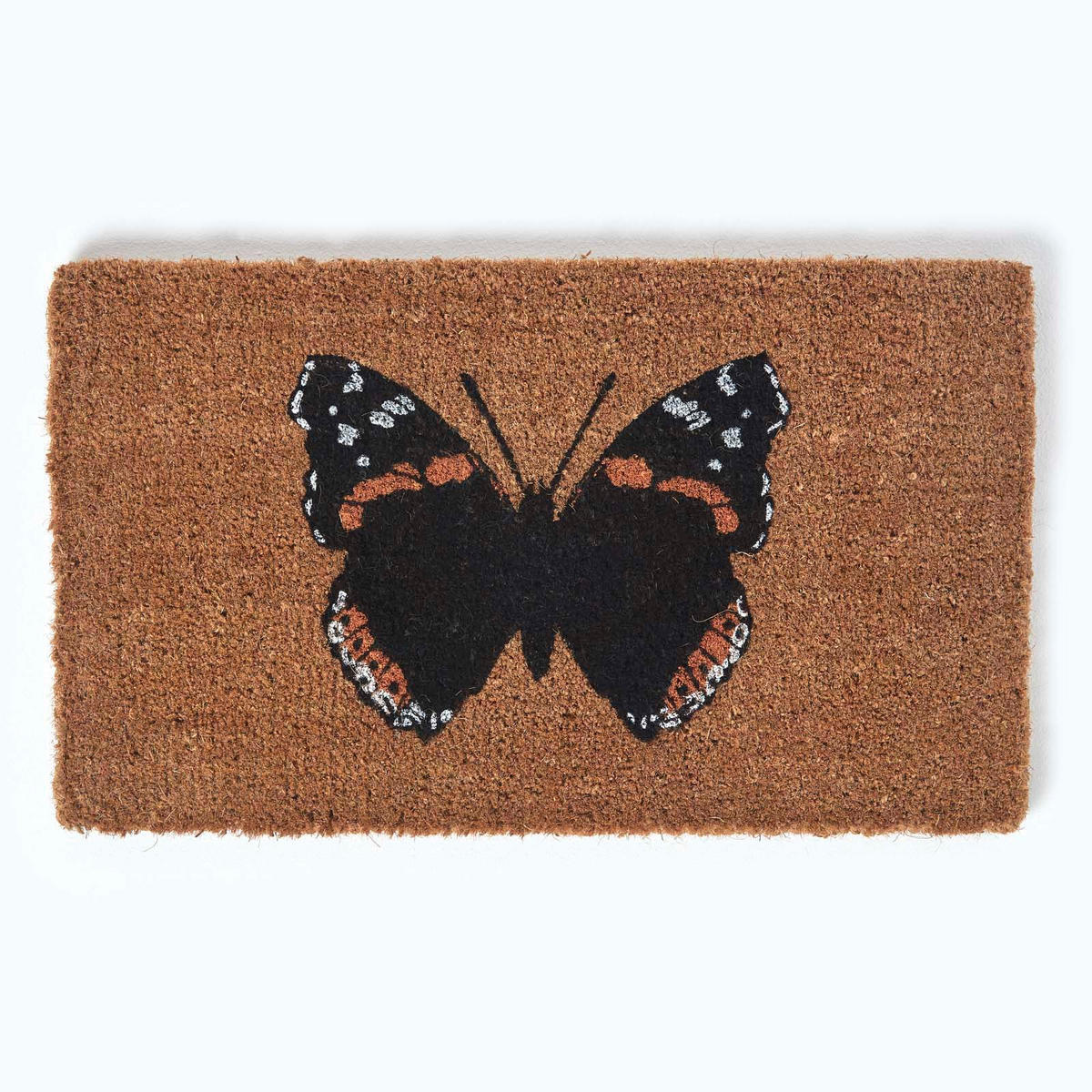 FUSSMATTE Schmetterling, Kokos 45/75 cm - Naturfarben, Naturmaterialien (45/75cm) - Homescapes