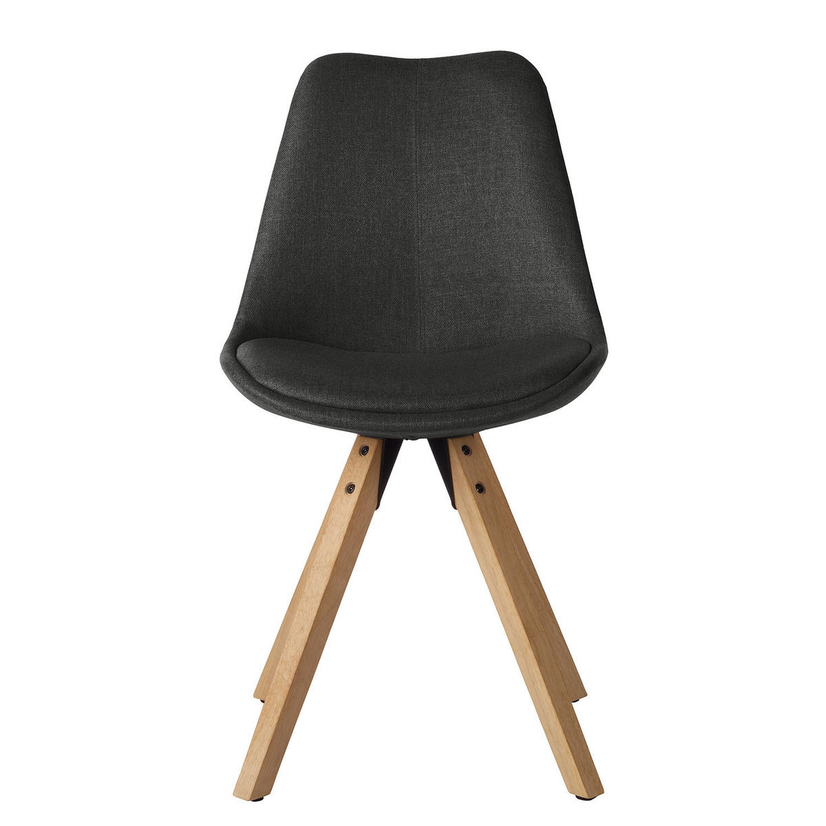 POLSTERSTUHL-SET - Anthrazit/Braun, Holz/Textil (49/85/55cm) - home24