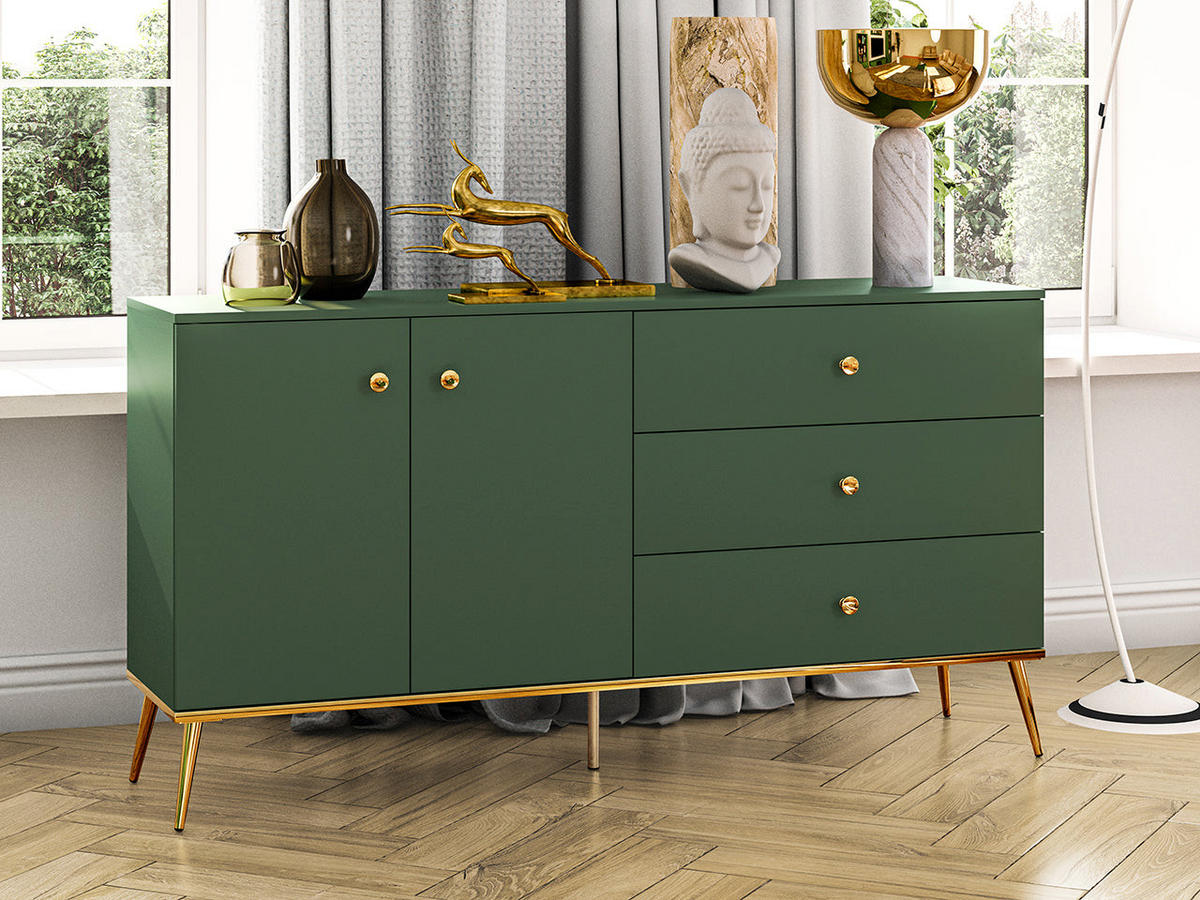 KOMMODE – 120 cm – Forest – Grün - Grün, Holzwerkstoff (120/85/40cm) - hi-markt