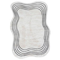 TEPPICH Weiß Abstrakt - Kurzflor Unregelmäßig Unregelmäßige Form - Ecru - 120 x 170 cm - Weiß, Textil (120/170cm) - Mazovia