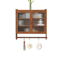 KÜCHENOBERSCHRANK 63/18/60 cm mit Glastüren, 3 Ablagen und Handtuchhalter aus Massivholz/MDF, Braun - Braun, Holzwerkstoff (63/60/18cm) - Redom