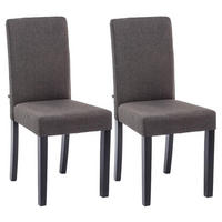ESSZIMMERSTUHL Ines, 2er Set Stoff, Gestell Holz Schwarz Dunkelgrau - Dunkelgrau/Schwarz, Holz/Textil (41/91/47cm) - TPFLiving