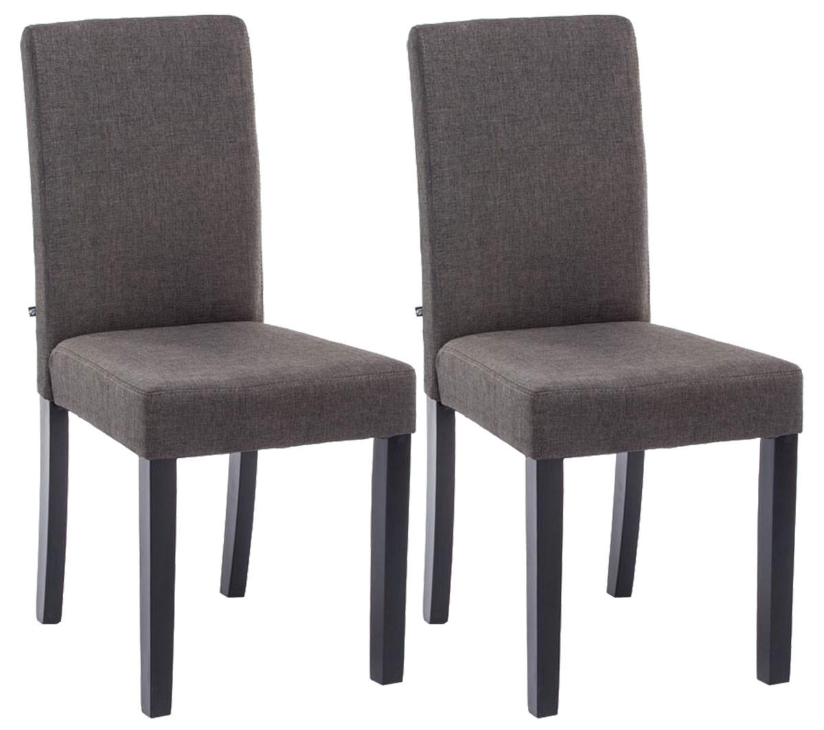 ESSZIMMERSTUHL Ines, 2er Set Stoff, Gestell Holz Schwarz Dunkelgrau - Dunkelgrau/Schwarz, Holz/Textil (41/91/47cm) - TPFLiving