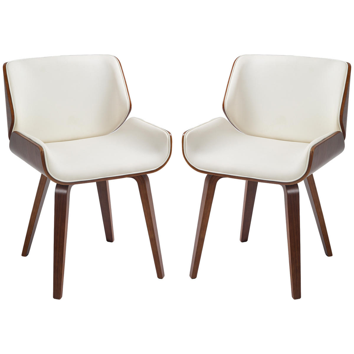 STÜHLE Weiß 2 Stück - Weiß, Naturmaterialien (53/81/54cm) - GiPP
