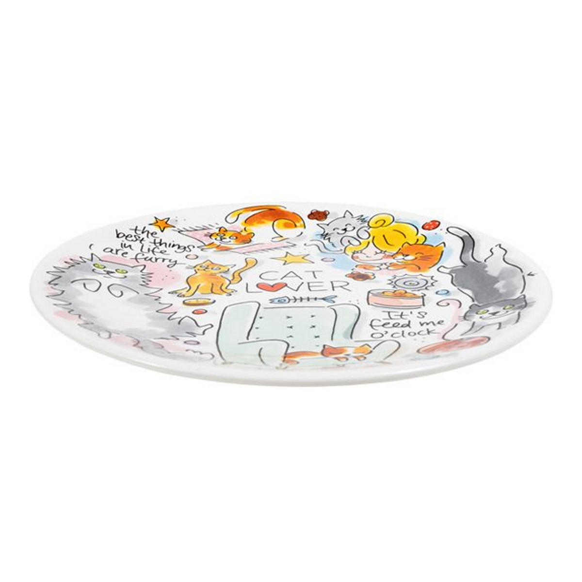 FRÜHSTÜCKSTELLER Katzenliebhaber in Bunt - 22cm - Multicolor, Keramik (21.8/21.8/2.5cm) - Blond Amsterdam