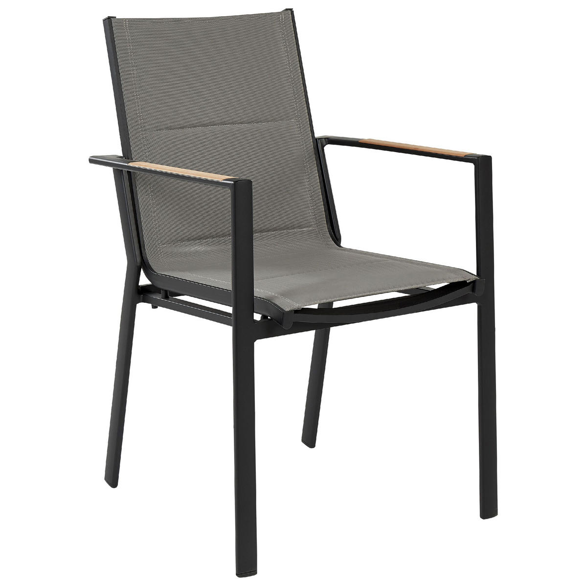 GARTENTISCH-SET 4-Sitzer Schwarz Maletto/Busseto - Hellbraun/Transparent, Metall - Beliani