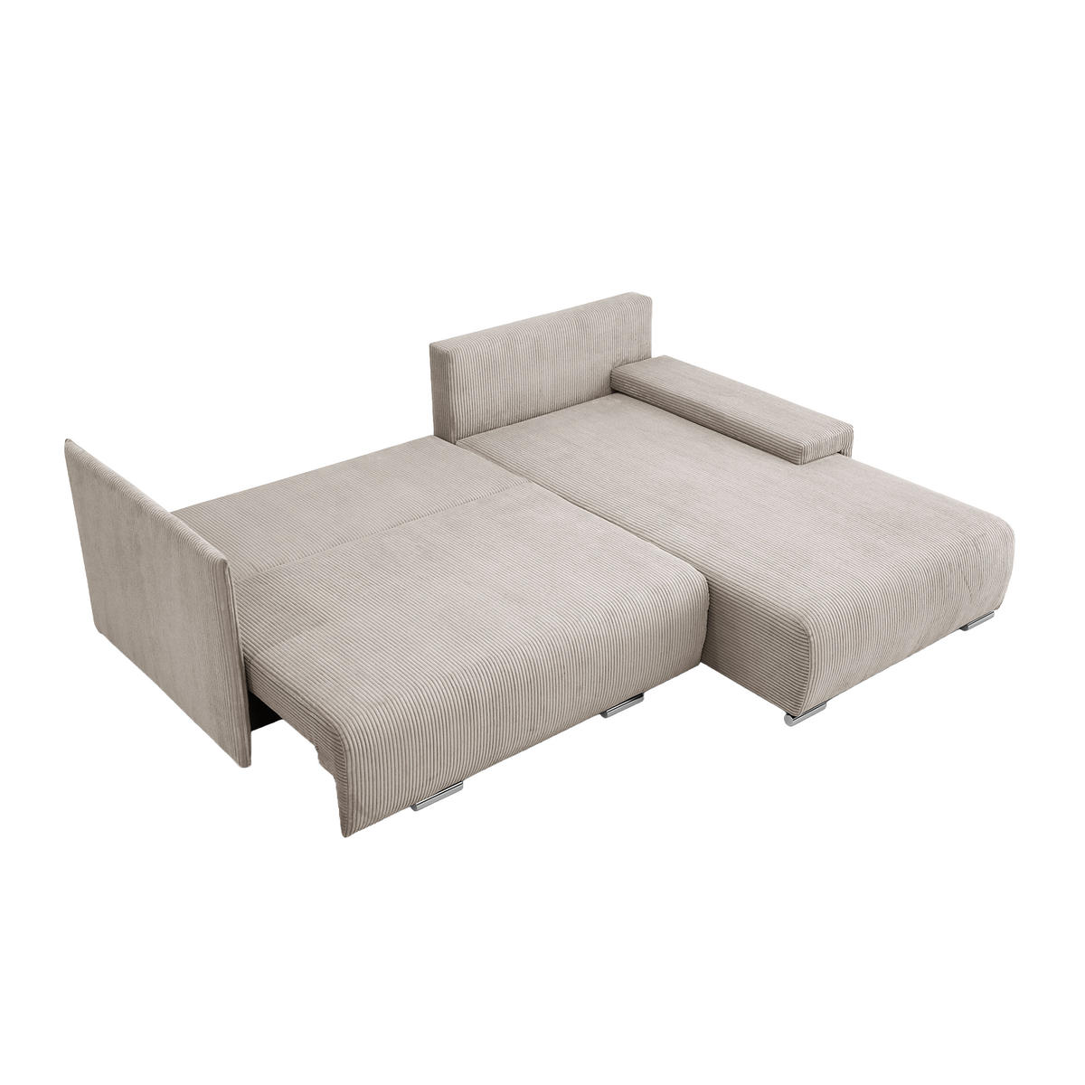 ECKSOFA TRAWANGA L mit Schlaffunktion, Creme - Creme, Textil (246/188cm) - Fedve