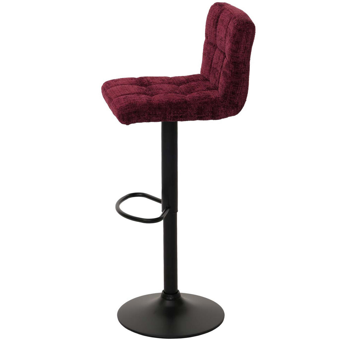BARHOCKER 2er-Set gepolstert mit Lehne Sitzhöhe 63-83cm höhenverstellbar drehbar Stoff Chenille Bordeaux - Rot, Textil/Metall (38/107/41cm) - PROREGAL
