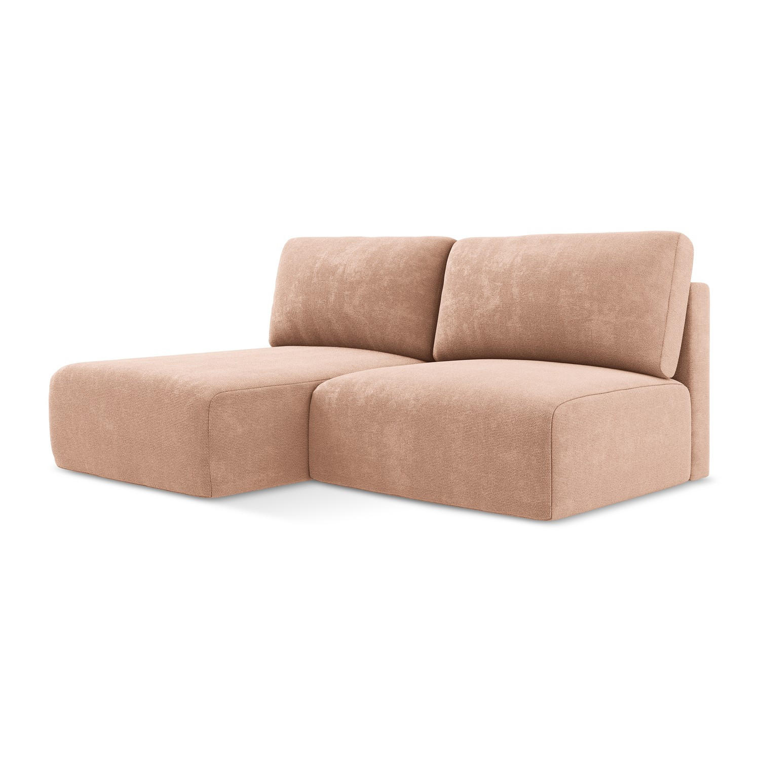 ECKSOFA mit Schlaffunktion links Chenille Stoff Pink - Pink/Koralle, Kunststoff/Textil (149/210cm) - LaMiaSofa