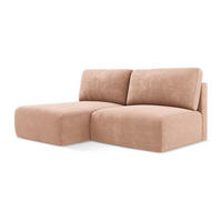 ECKSOFA mit Schlaffunktion links Chenille Stoff Pink - Pink/Koralle, Kunststoff/Textil (149/210cm) - LaMiaSofa