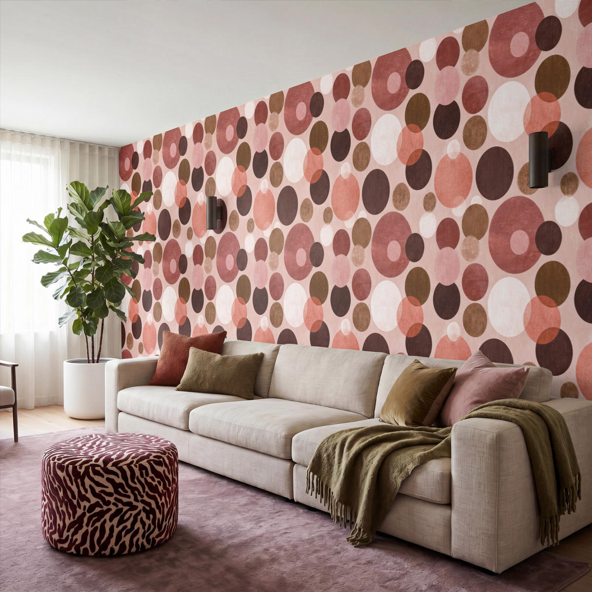 TAPETE - Kreise - Modern - Farbenfroh - 500x220 cm - Multicolor, Papier (500/220cm) - OnlyWow