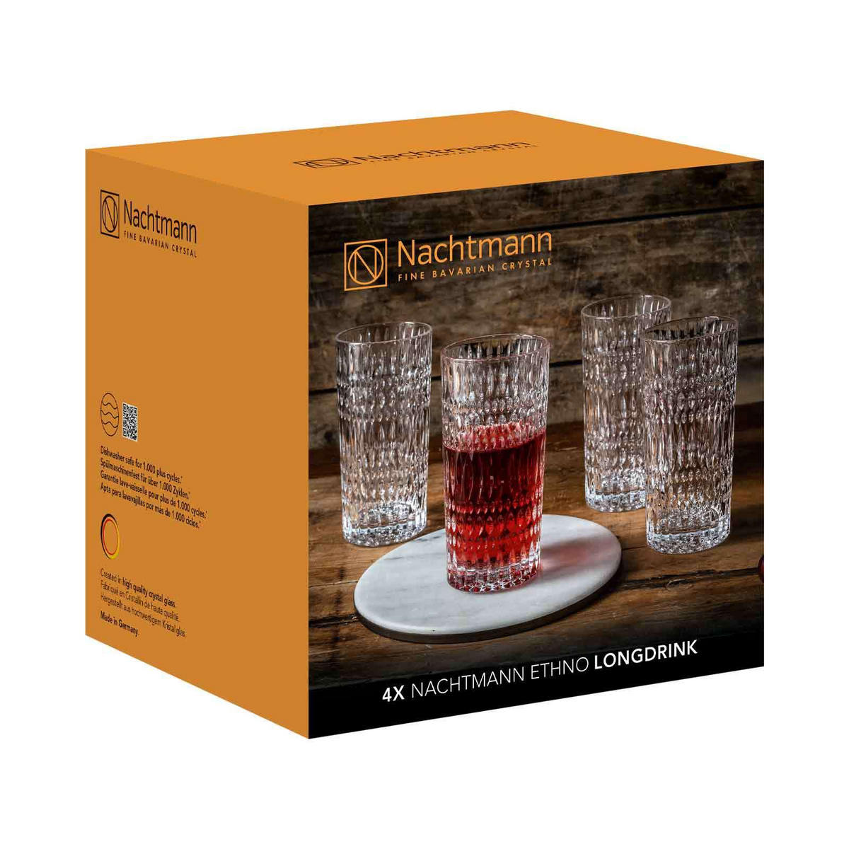 LONGDRINKGLÄSER Ethno transparent 420 ml 4er Set - Transparent, Glas (0.42L) - Nachtmann