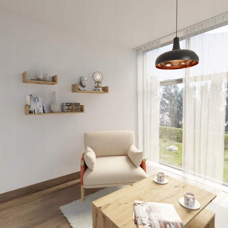 WANDREGAL EX3 KLEIN Artisan Eiche 3er-Set - Eiche Artisan, Holzwerkstoff (30/10/12cm) - Matkam Möbel