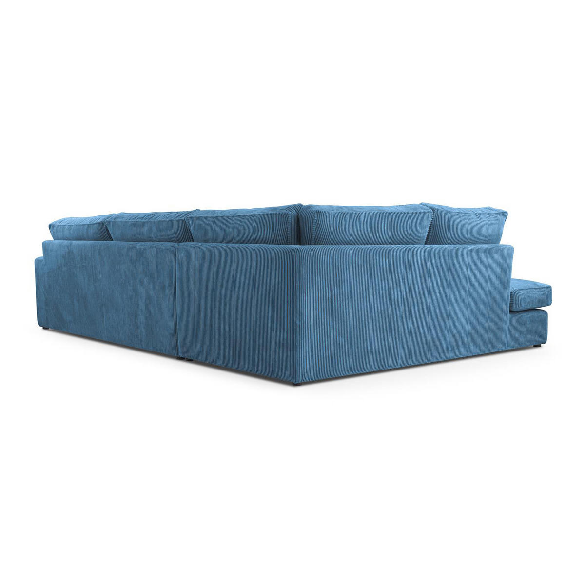ECKSOFA Parma ohne Schlaffunktion, Cord-Stoff, Blau, Links - Blau/Schwarz, Textil (314/224cm) - Beautysofa