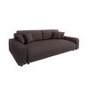 BIGSOFA Emma Dunkelbraun Cord - Dunkelbraun/Schwarz, Holz/Kunststoff (234/78/122cm) - S-Style Möbel