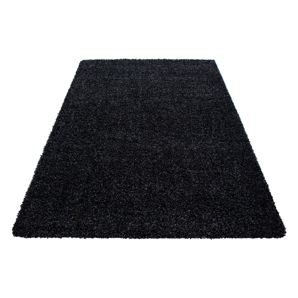 TEPPICH Hochflor Unifarben Polypropylen Wohnzimmer Shaggy Anthrazit Rechteckig 140x200 - Anthrazit, Textil (140/200cm) - KADIMA DESIGN