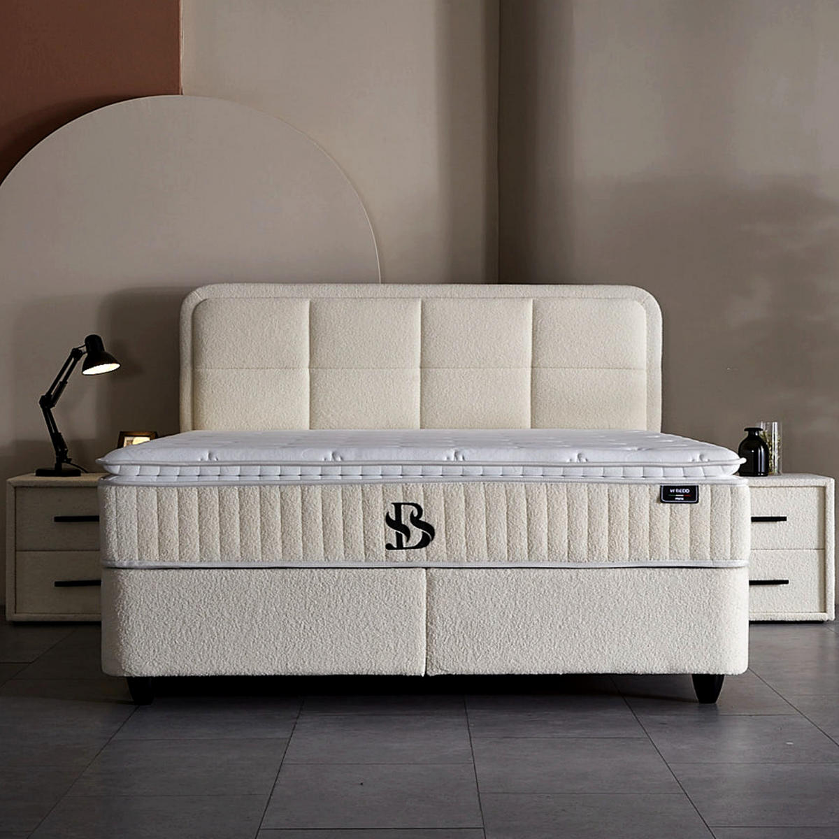 BOXBETT SIA Bett mit Matratze 140x200 - Beige, Holz (140/200cm)
