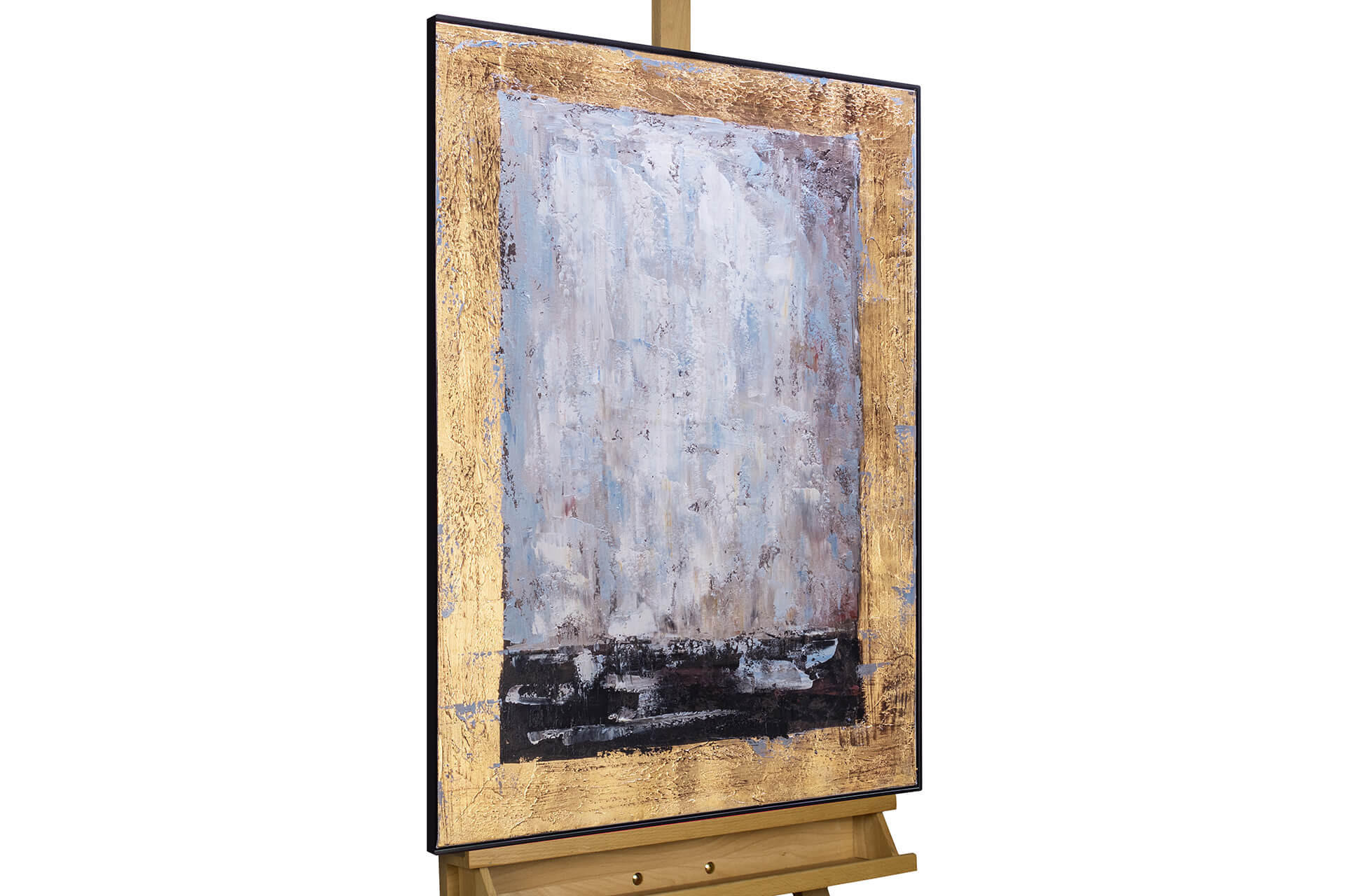 ACRYLBILD HANDGEMALT 60/90 cm - Schwarz/Grau, Textil (60/90cm) - KUNSTLOFT