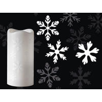 LED-WEIHNACHTSPROJEKTOR, Mini Schneeflocken, weiß, Batterie oder USB - Weiß, Metall (7.1/7.1/1cm) - LAALU