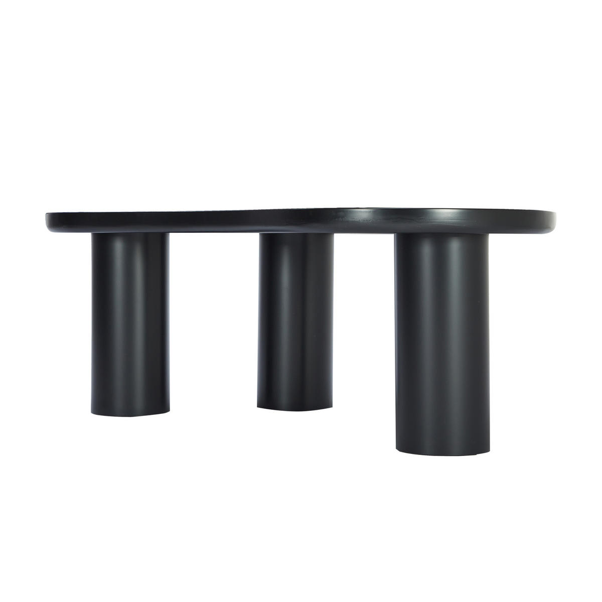 COUCHTISCH aus MDF und PVC 107x66x40,5 cm in Schwarz mit Filzunterlagen - Schwarz, Holzwerkstoff (107/66/40.5cm) - Modfu