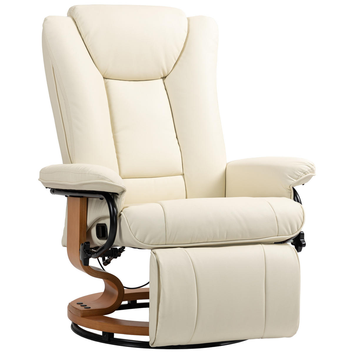 RELAXSESSEL DE-06293 mit Liegefunktion Cremeweiß - Creme, Holzwerkstoff (88/103/78cm) - ComfortXL