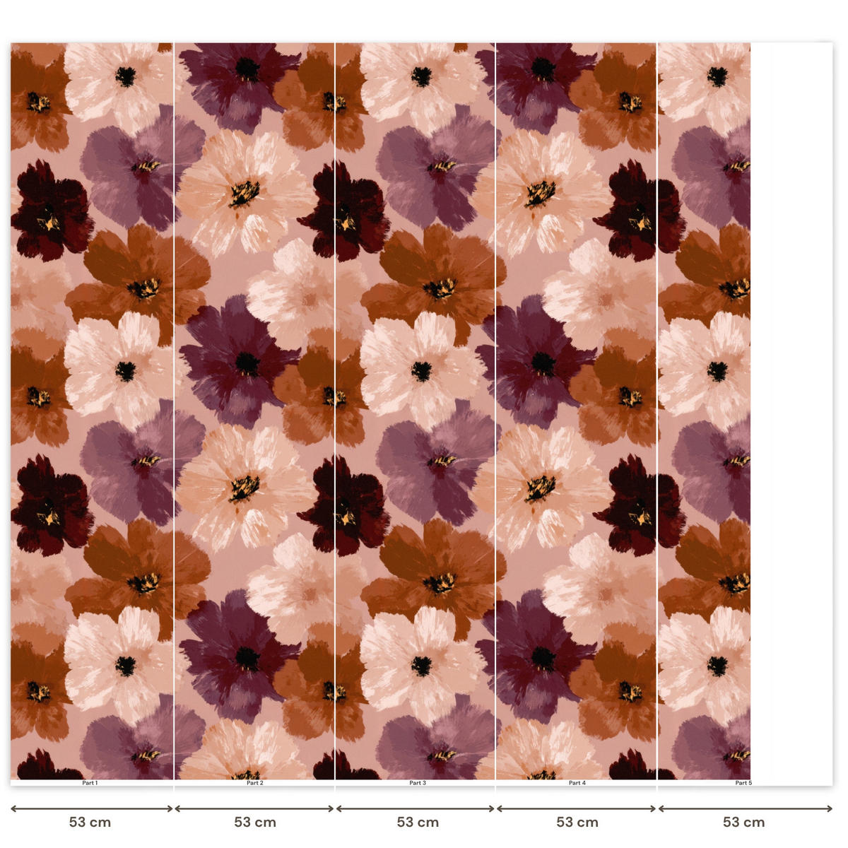 TAPETE - Blumen - Abstrakt - Erdtöne - 220x240 cm - Multicolor, Papier (220/240cm) - OnlyWow