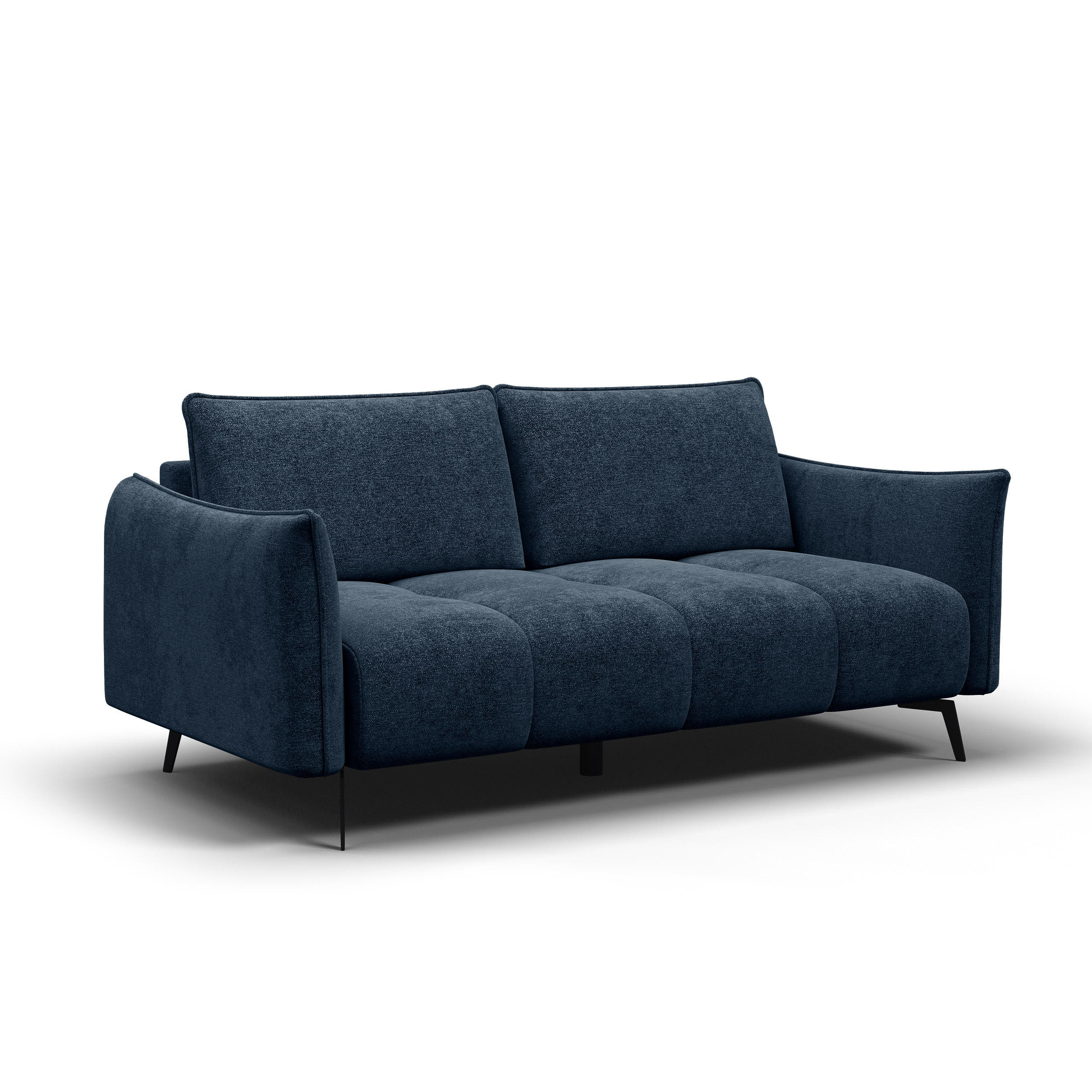 SOFA AERA 2,5-Sitzer, dunkelblau - Schwarz/Dunkelblau, Holz/Textil (187/89/96cm) - Courtois Laville