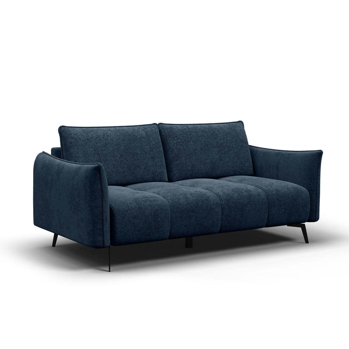 SOFA AERA 2,5-Sitzer, dunkelblau - Schwarz/Dunkelblau, Holz/Textil (187/89/96cm) - Courtois Laville