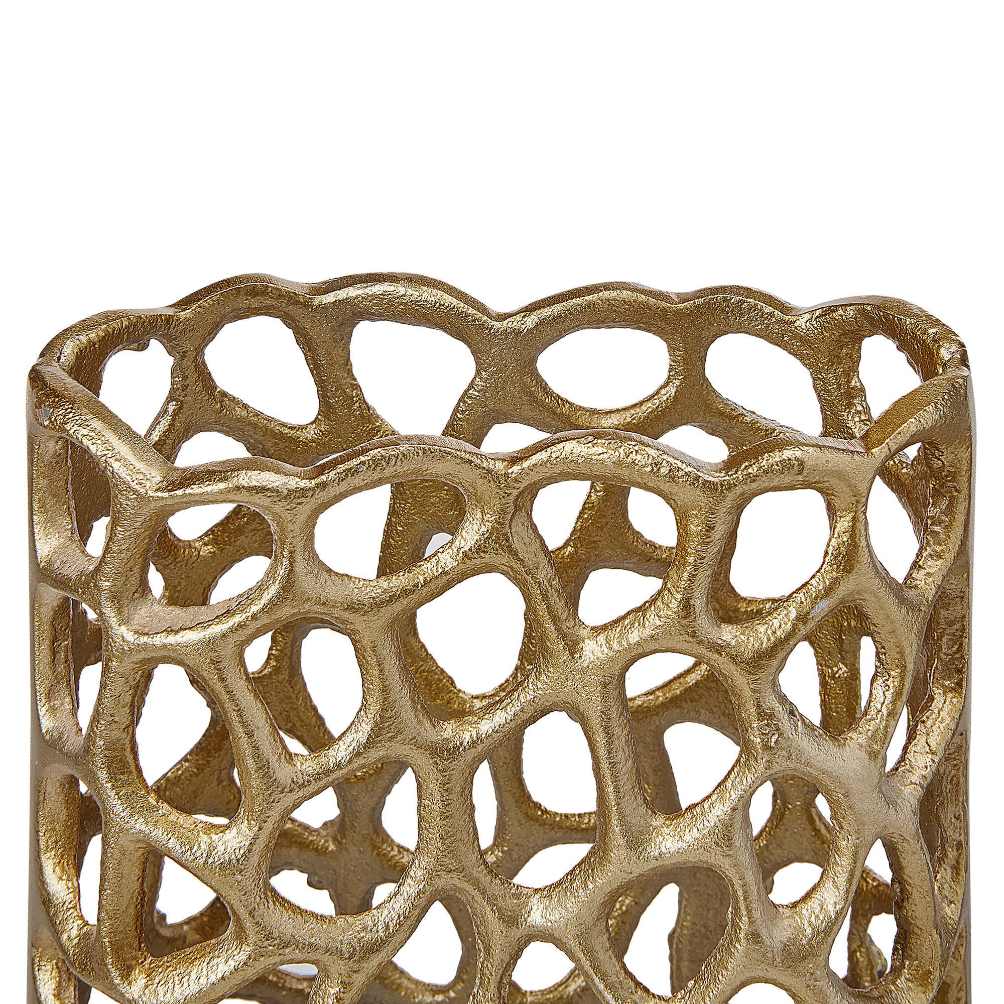 DEKOVASE Aluminium gold Sanchi - Goldfarben, Metall (33cm) - Beliani