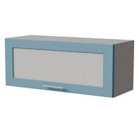 KLAPPHÄNGESCHRANK Bari W4BS/90 WKF Grau / RAL 5024 pastellblau 90 / 32,5 / 36cm Blum Aventos - Blau/Grau, Holz/Holzwerkstoff (90/36/32.5cm) - Feldmann-Wohnen
