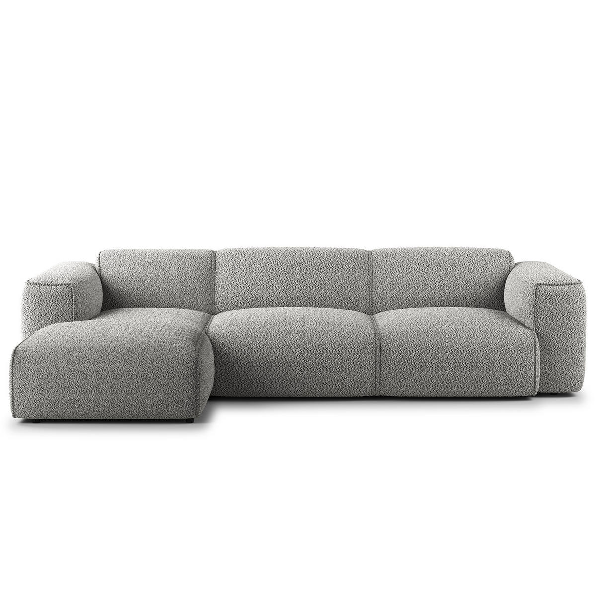 3-SITZER ECKSOFA mit Longchair - Schwarz/Grau, Kunststoff/Textil (284/173cm) - home24