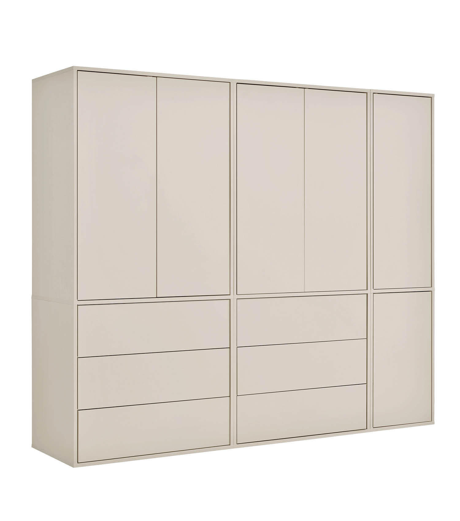 KLEIDERSCHRANK Der Robe - Beige, Holzwerkstoff (227/197/58cm) - Mokebo