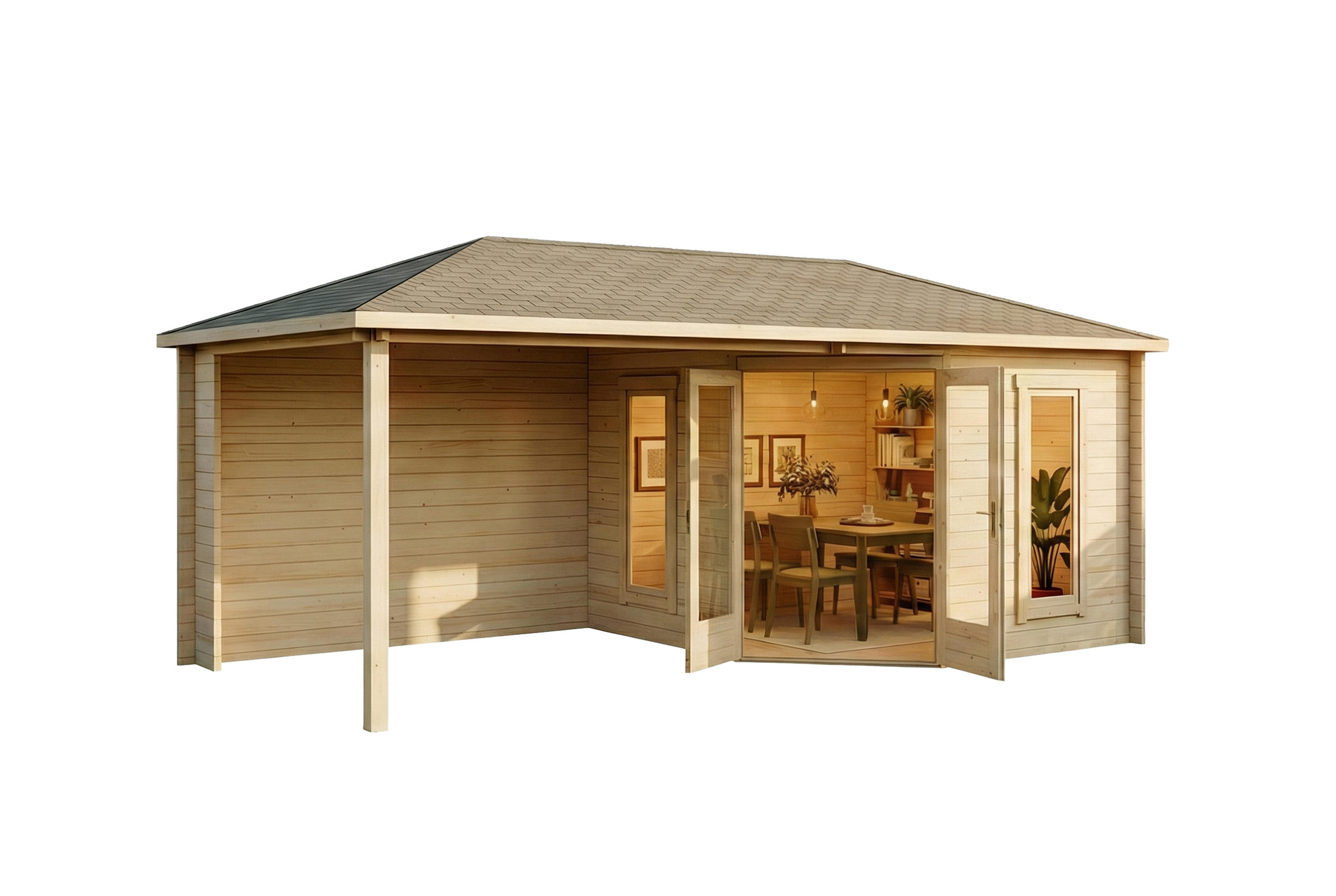 Alpholz Gartenhaus Natur 614x274x317 cm