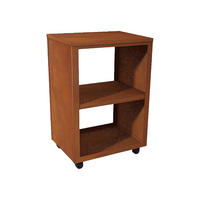 BEISTELLTISCH für Grill Braun aus Cortenstahl mit 4 Rädern - Braun, Metall (80/75/55cm) - Purline