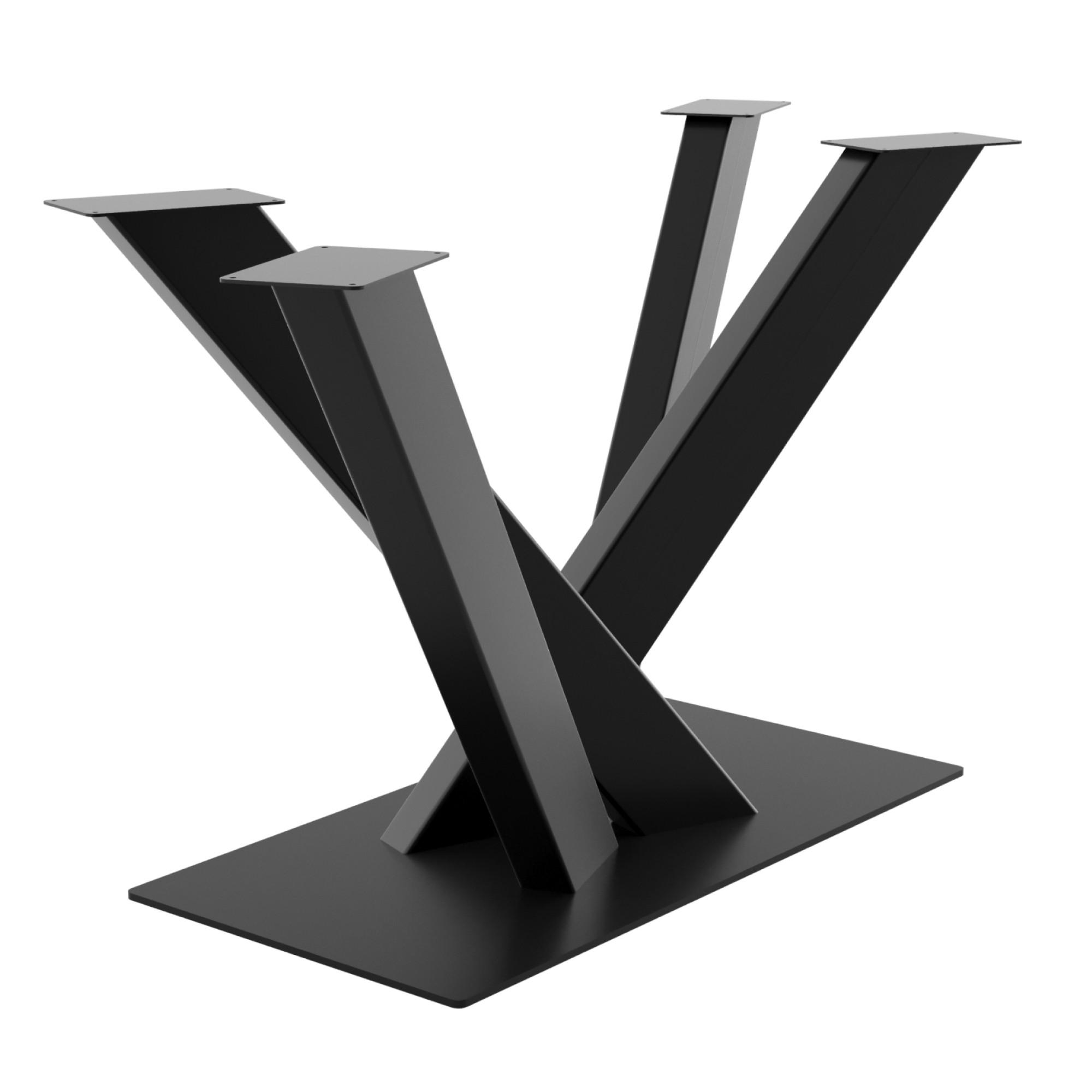 TISCHBEINE Altair Metall Schwarz 72cm - Schwarz, Metall (74/72/155cm) - Metalo Pro