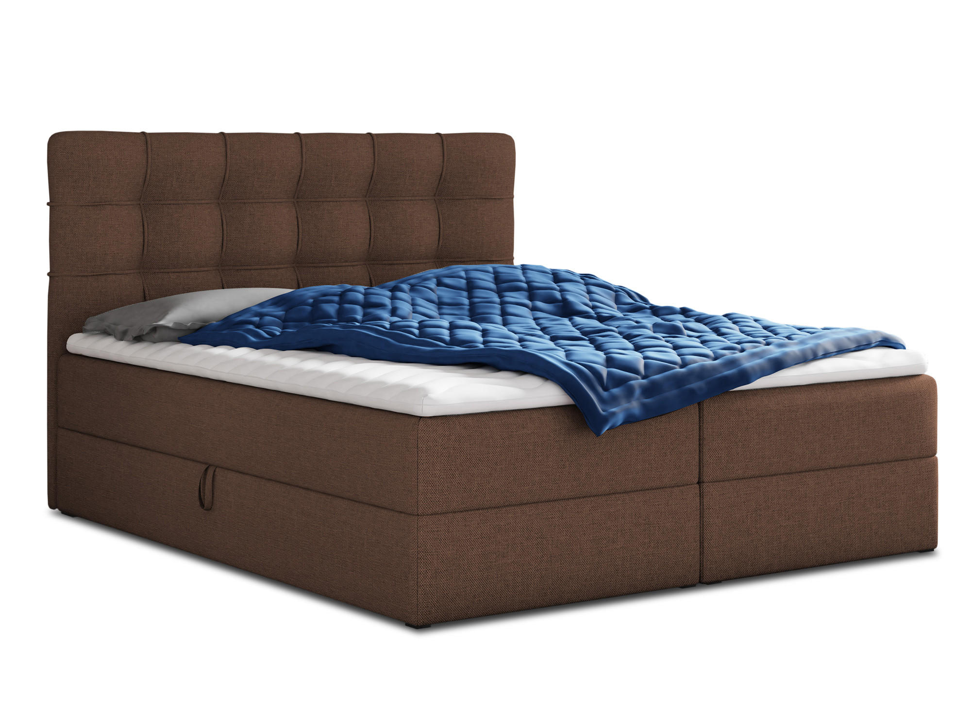 BOXBETT Best - 140x200 - braun (Inari 24, Webstoff) - Schwarz/Braun, Holz/Holzwerkstoff (140/200cm) - Sofnet
