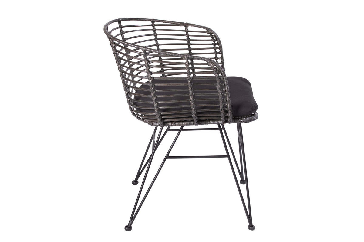 ESSZIMMERSTUHL NAIROBI - Anthrazit/Schwarz, Naturmaterialien/Metall (45/77/45cm) - SAM
