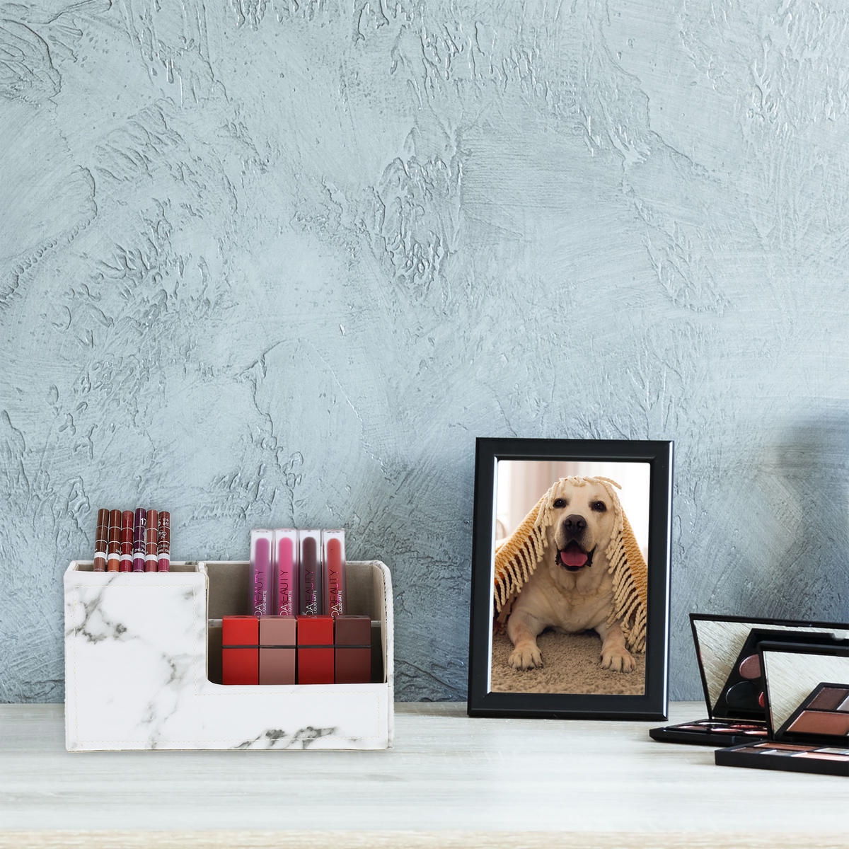 SCHREIBTISCH-ORGANIZER - Multicolor, Holzwerkstoff/Kunststoff (9/20/11cm) - Relaxdays