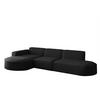 ECKSOFA Ottomane Palma Opera Velvet - Schwarz, Holzwerkstoff/Textil (296/165cm) - Fun Möbel