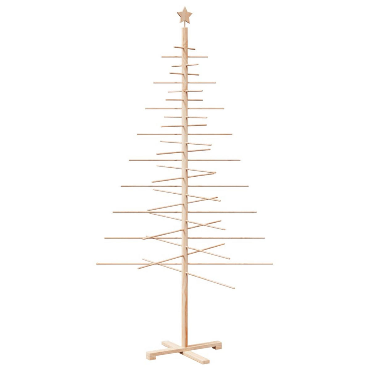 WEIHNACHTSBAUM Holz 110/110/210 Cm Braun Massivholz Kiefer - Braun, Holz (210cm) - vidaXL