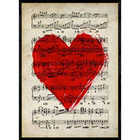 POSTER Des Herzens Auf Kurzheiz. A4 Schwarzer Rahmen - Schwarz, Papier (29.7/5/21cm) - Nacnic