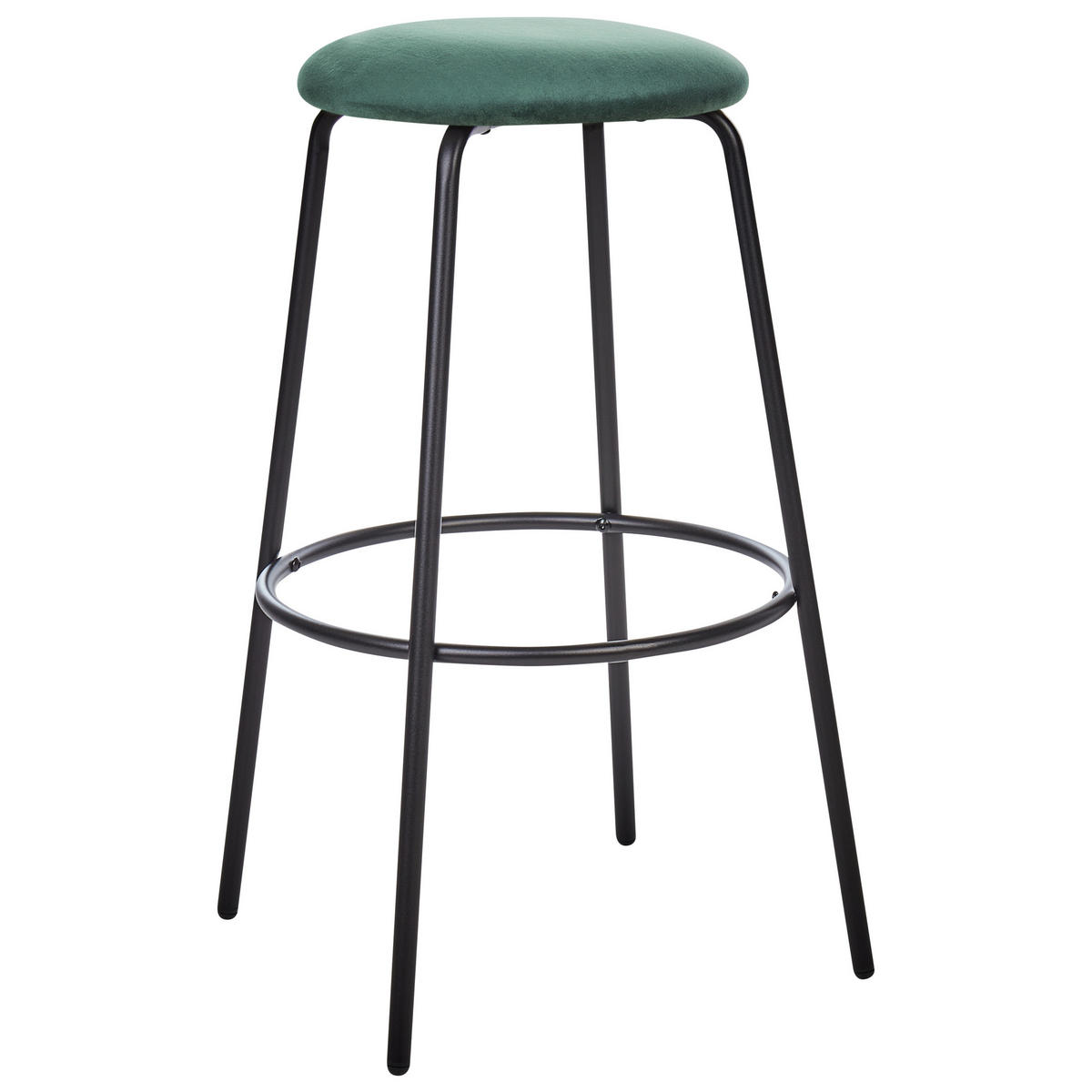 BARHOCKER 2er-Set Smaragdgrün Morton - Schwarz/Grün, Textil (43/75/43cm) - Beliani