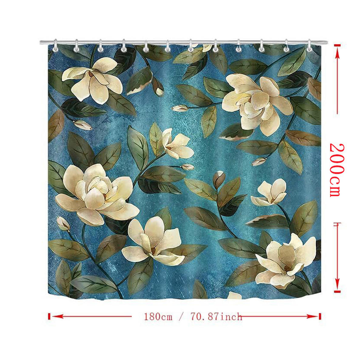 DUSCHVORHANG 3D Polyester schimmelresistent wasserdicht waschbar mit Haken - Multicolor, Textil (180/180cm) - MCBOSON