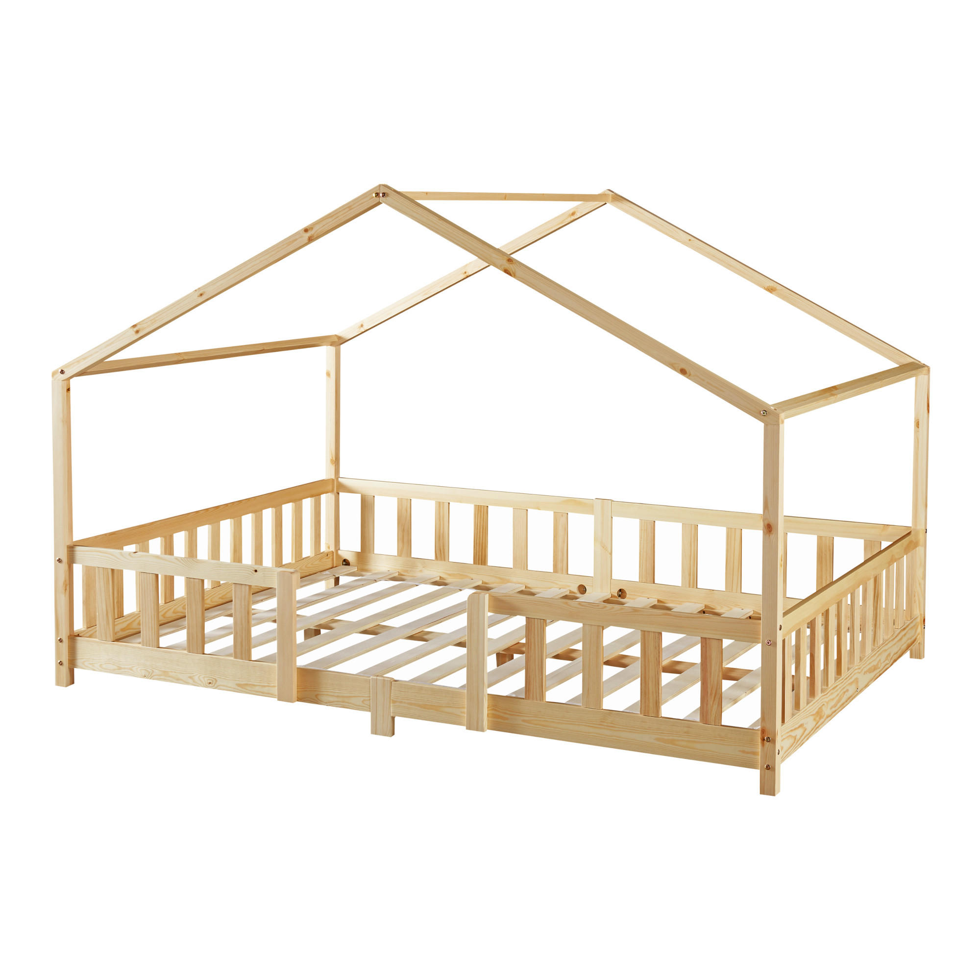 HAUSBETT Treviolo - Naturfarben, Holz (140/200cm) - [en.casa]