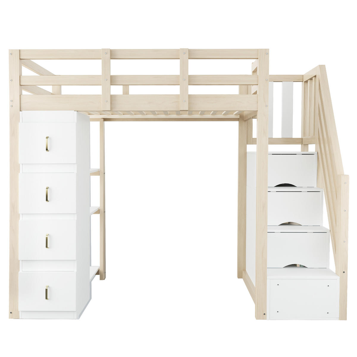 HOCHBETT mit Stauraum 90x200 cm Holz 4er-Set - Naturfarben, Holz (90/200cm) - Meubliv